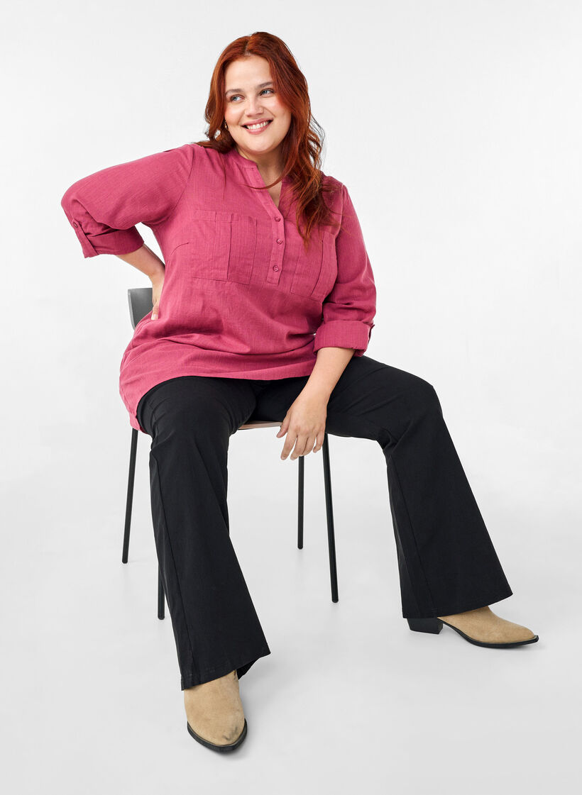 Tunika i bomull med 3/4-ärmar, Malaga, Image image number 0