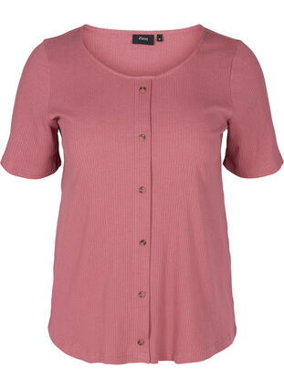 T-shirt med knappar, Deco Rose, Packshot image number 0