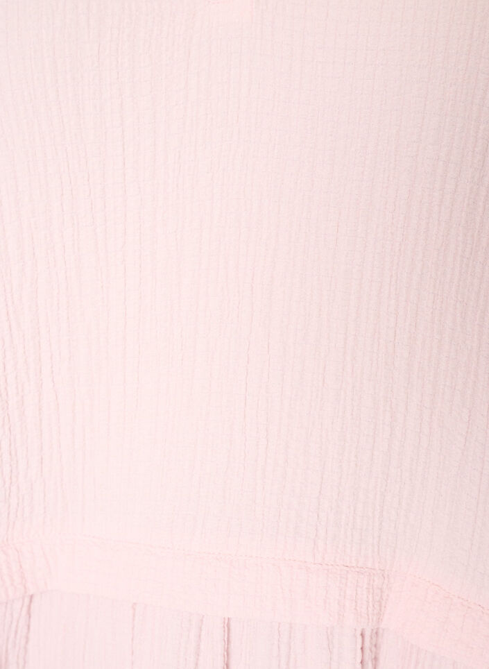 Tunika med krinklad textur och halvl&aring;nga &auml;rmar, Rosa, Packshot image number 2