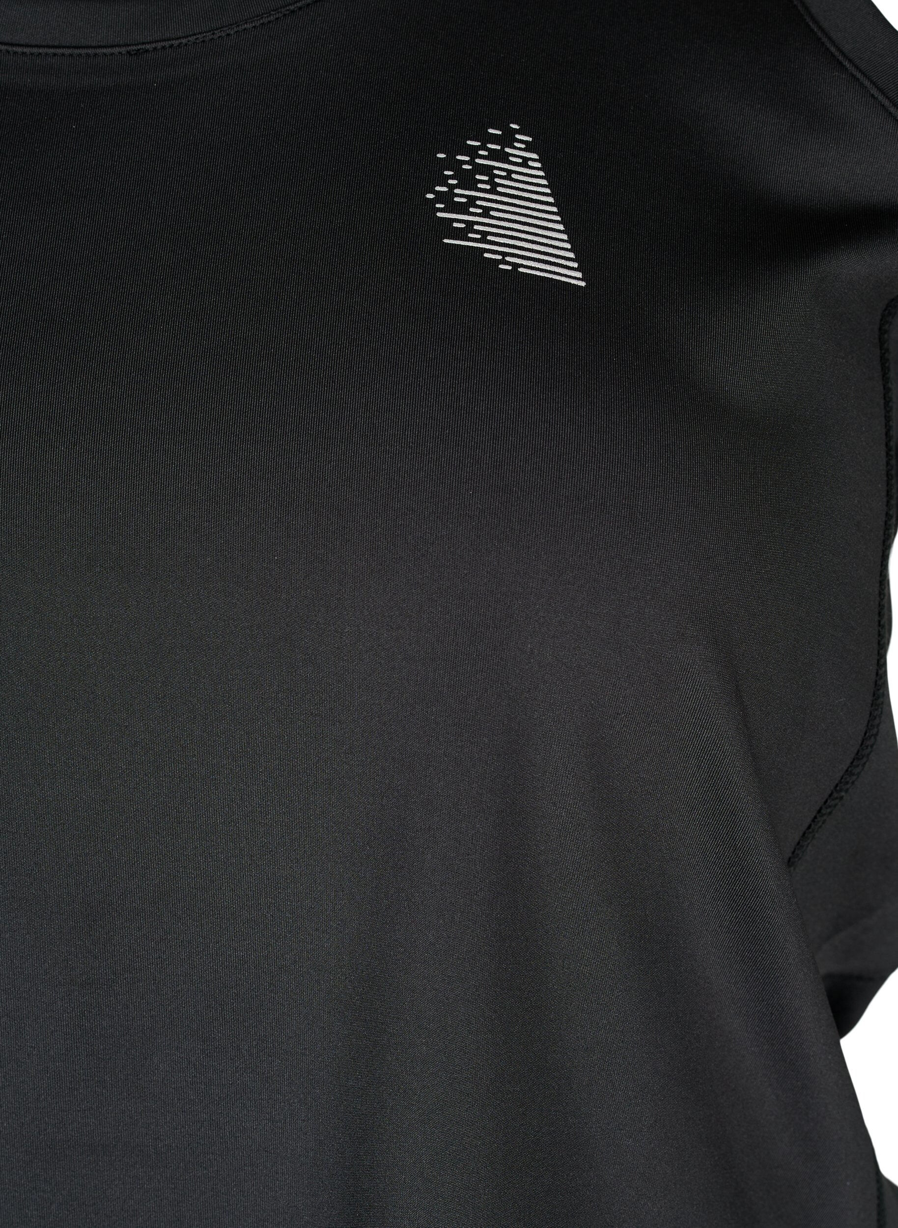 Zizzi Tr&auml;ningstopp med brottarrygg och mesh, Black, Packshot image number 2