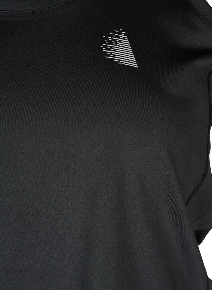 Träningstopp med brottarrygg och mesh, Black, Packshot image number 2