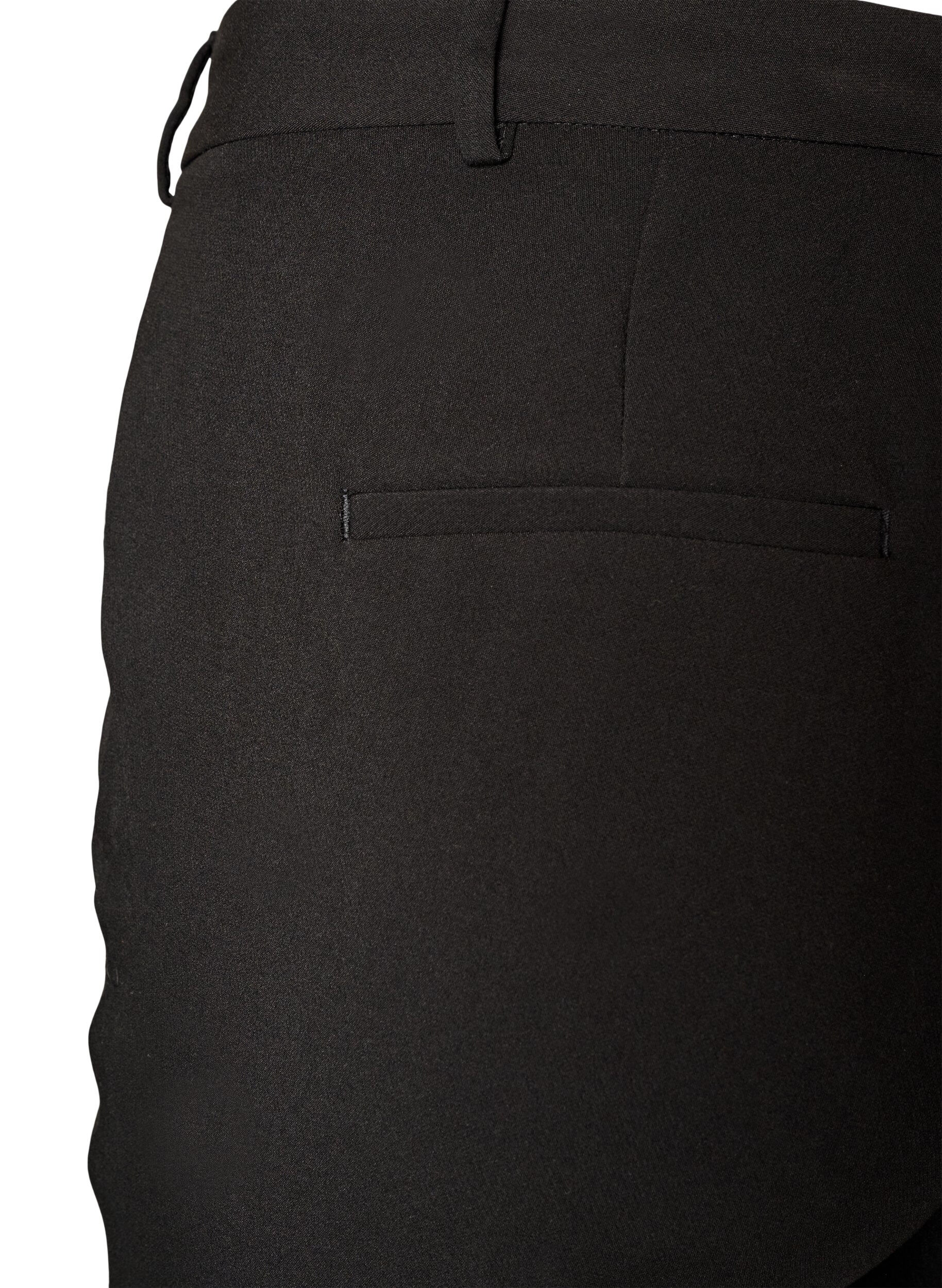 ZizziKostymbyxor med h&ouml;g midja och pressveck, Svart, Packshot image number 3