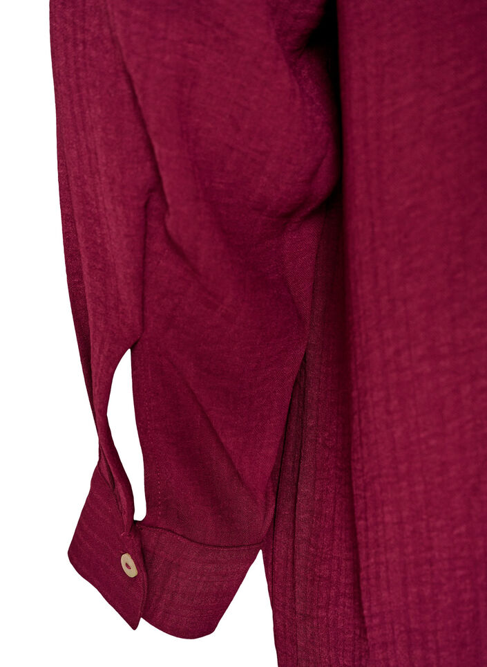 L&aring;ng skjorta med l&auml;tt struktur, R&ouml;d, Packshot image number 3