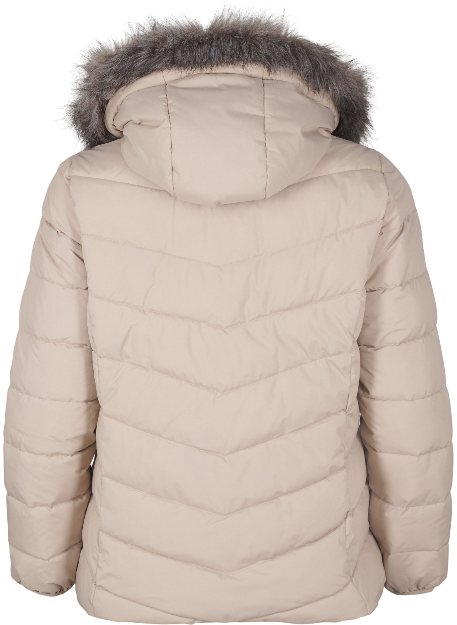 ZizziKort pufferjacka med huva, Beige, Packshot image number 1