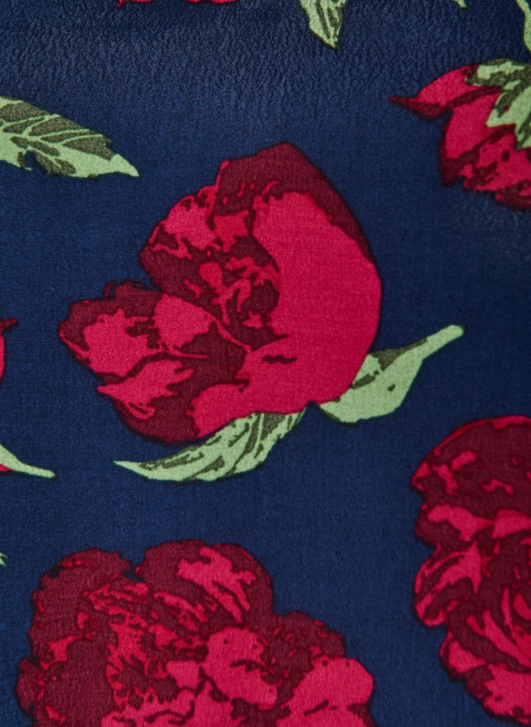 ZizziBlus i viskos med blommigt m&ouml;nster och ballongform, Bl&aring;, Packshot image number 2