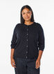 Cardigan med runda knappar, Svart, Model image number 0