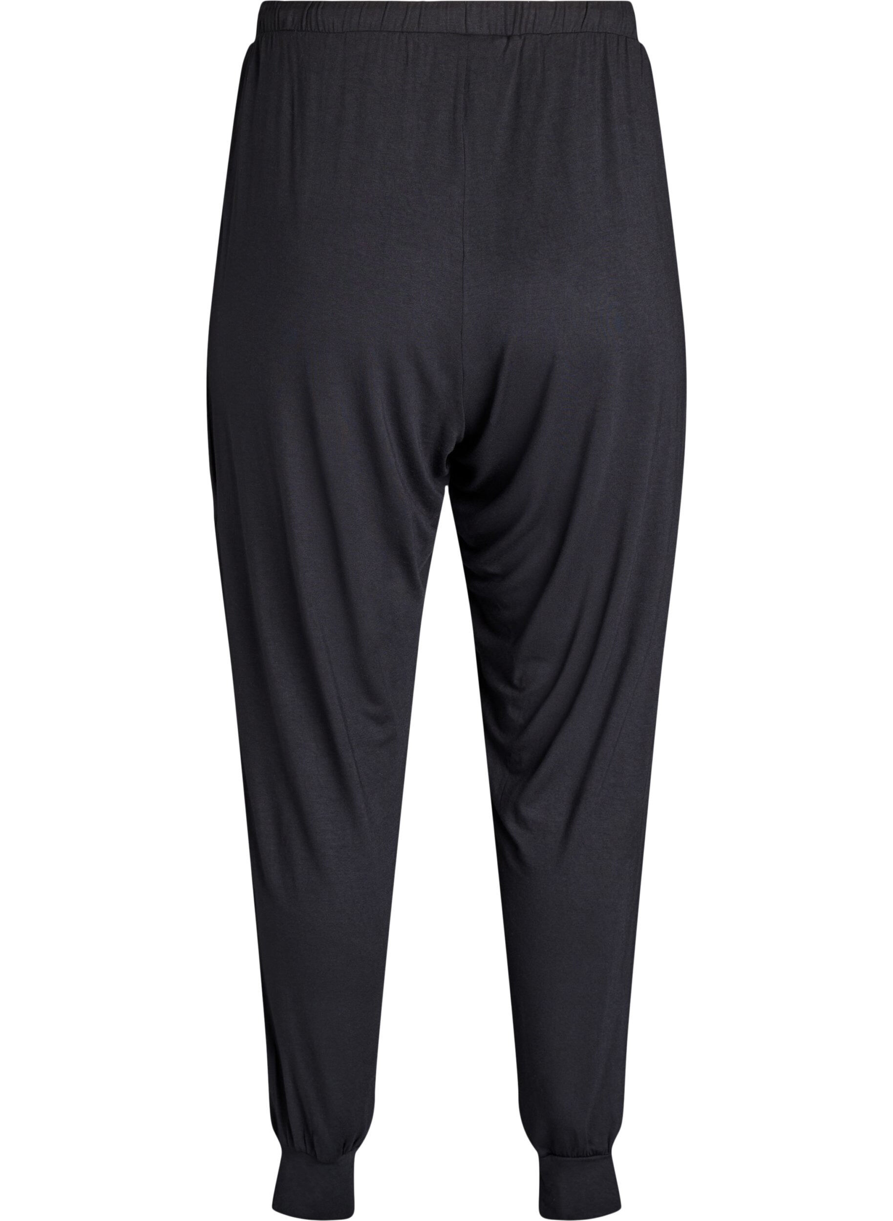 ZizziNattbyxor i modal med h&ouml;g midja, Svart, Packshot image number 1
