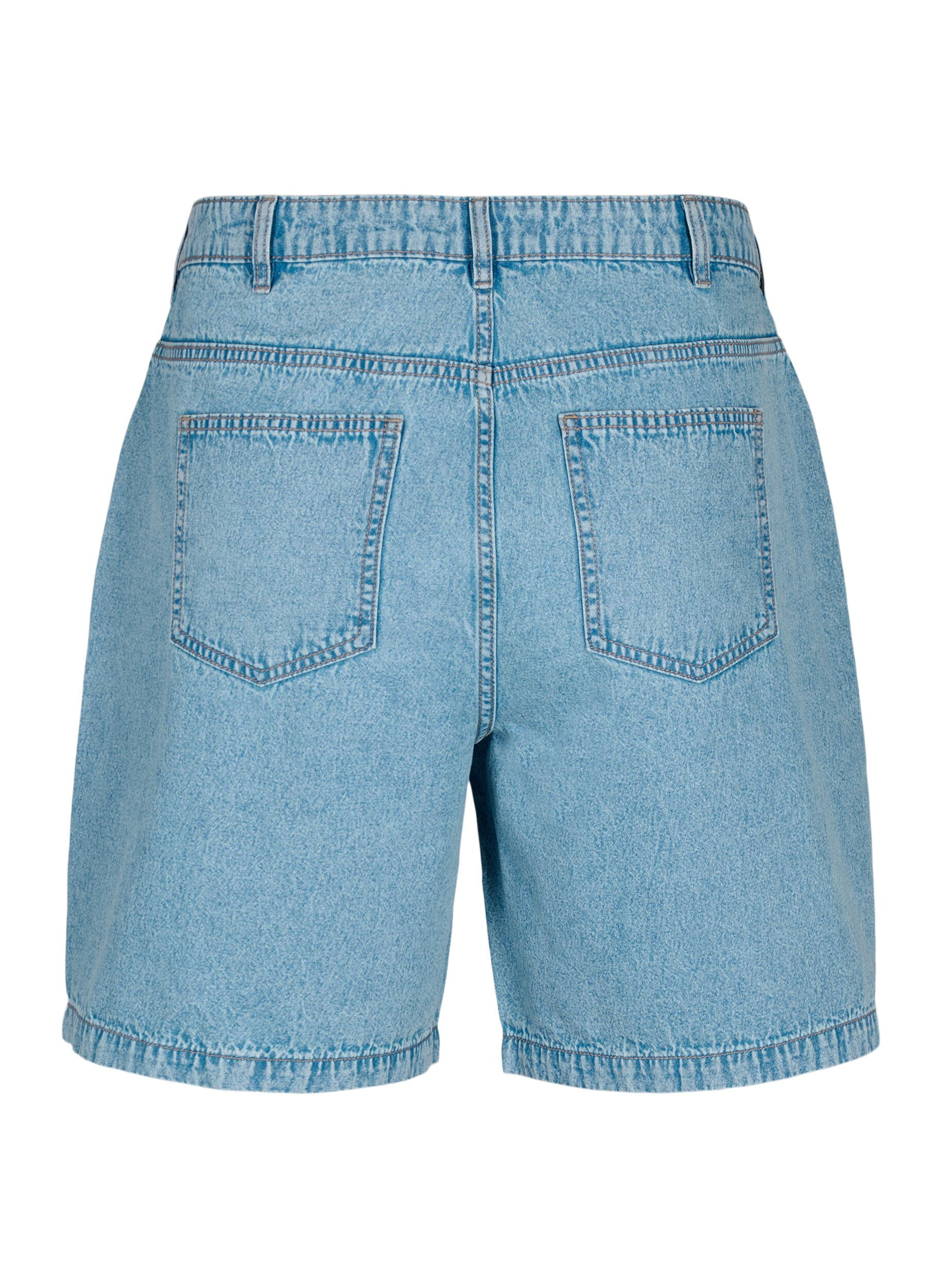 Zizzi Jeansshorts med h&ouml;g midja, Light Blue Denim, Packshot image number 1