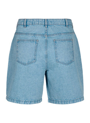 Jeansshorts med hög midja, Light Blue Denim, Packshot image number 1