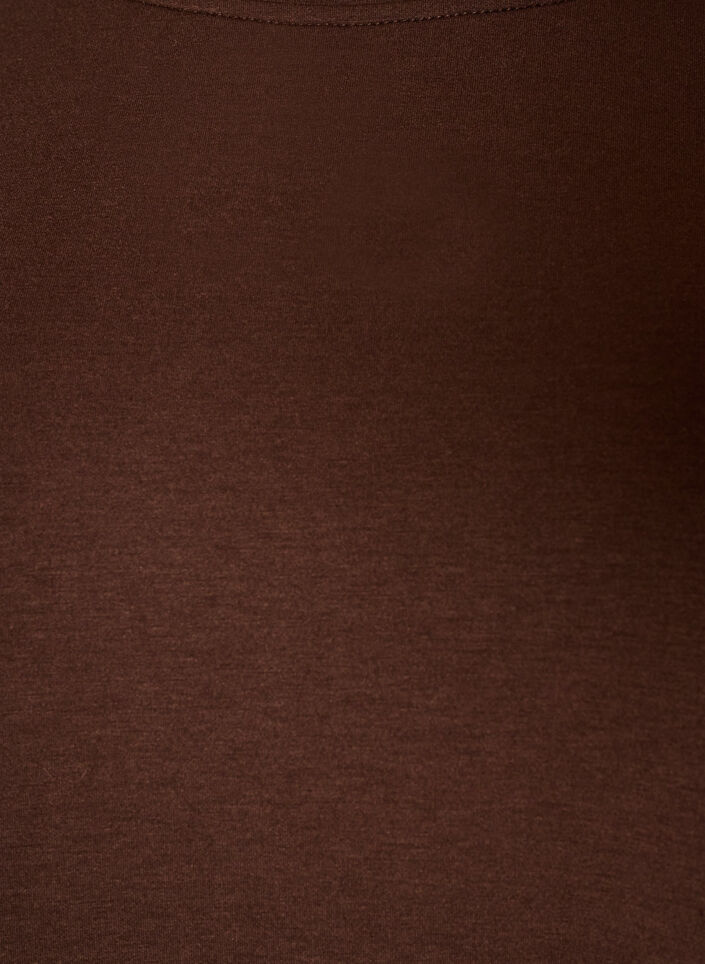 Blus i jersey med spetskant, Brun, Packshot image number 2