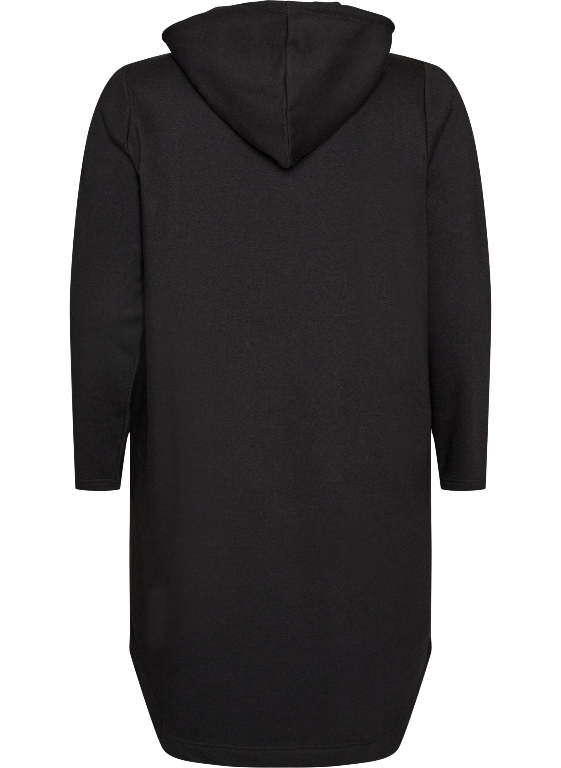 ZizziSweatshirtkl&auml;nning med huva och fickor, Svart, Packshot image number 1