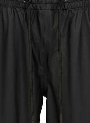 Regnbyxor med resår och dragsko, Black, Packshot image number 2