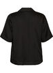 Prickig skjortblus med slag, Svart, Packshot image number 1