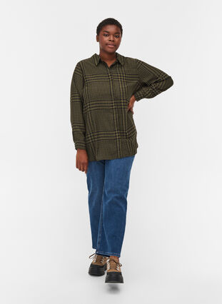 Rutig skjorta med långa ärmar, Ivy Green Check, Model image number 2