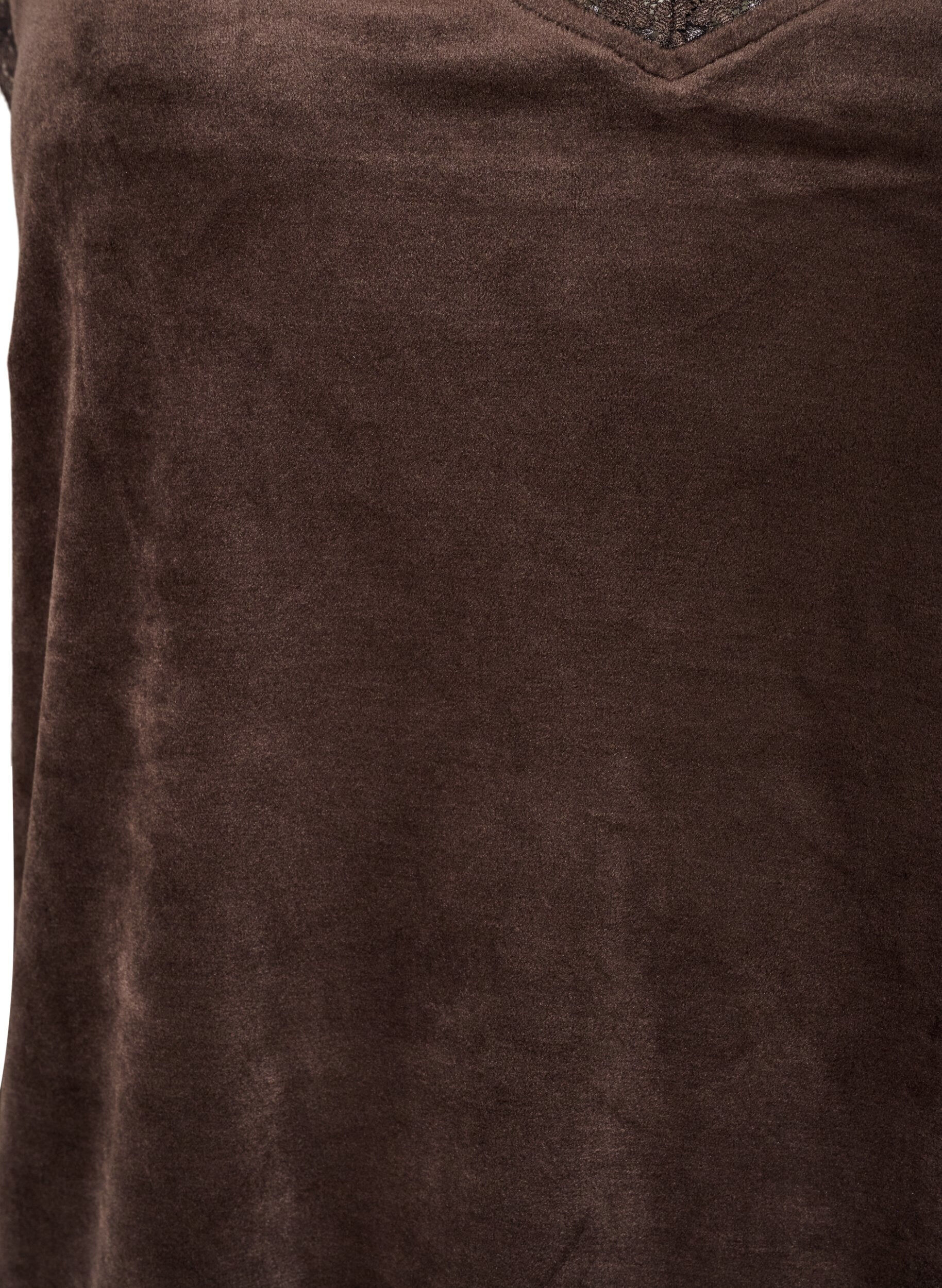 ZizziTopp i velour med spetskant, Brun, Packshot image number 2