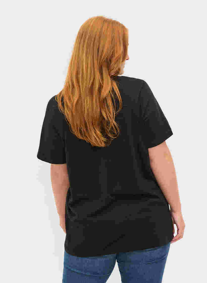 2-pack t-shirt i bomull, Black/Black, Model image number 1