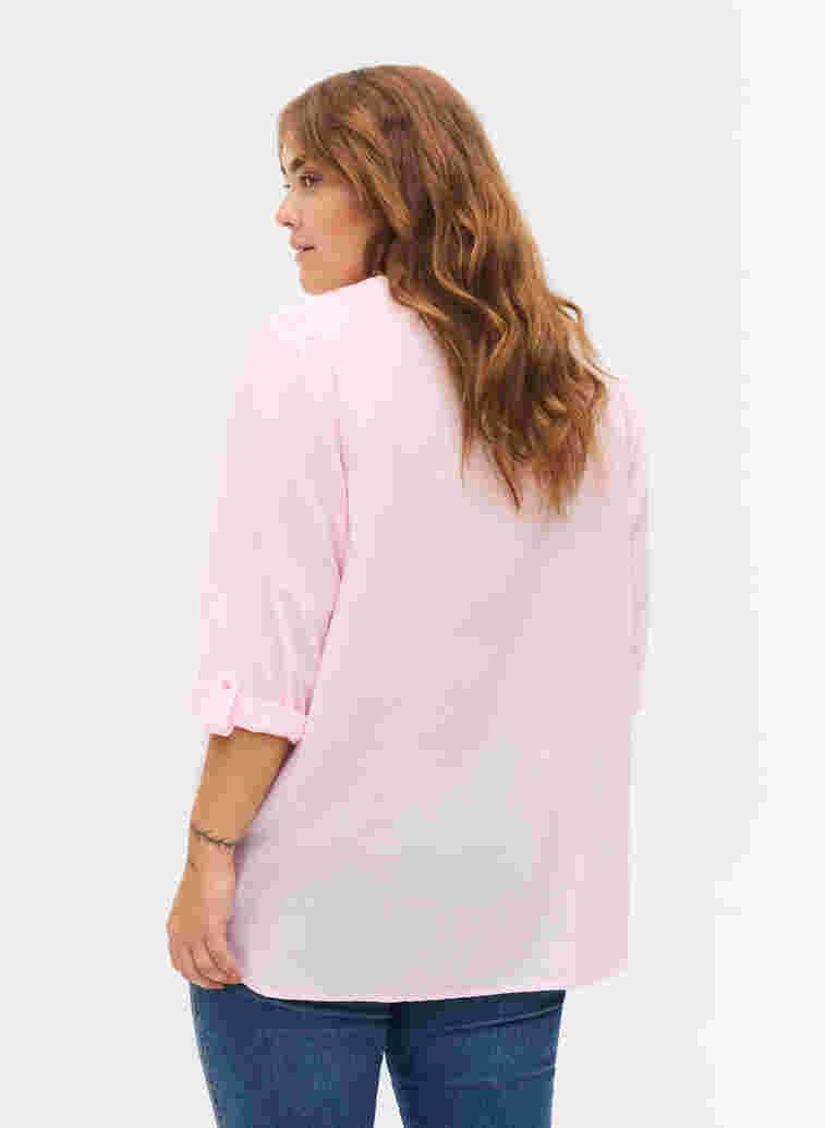 Bomullsblus med spetsdetaljer, Pink-A-Boo, Model image number 1