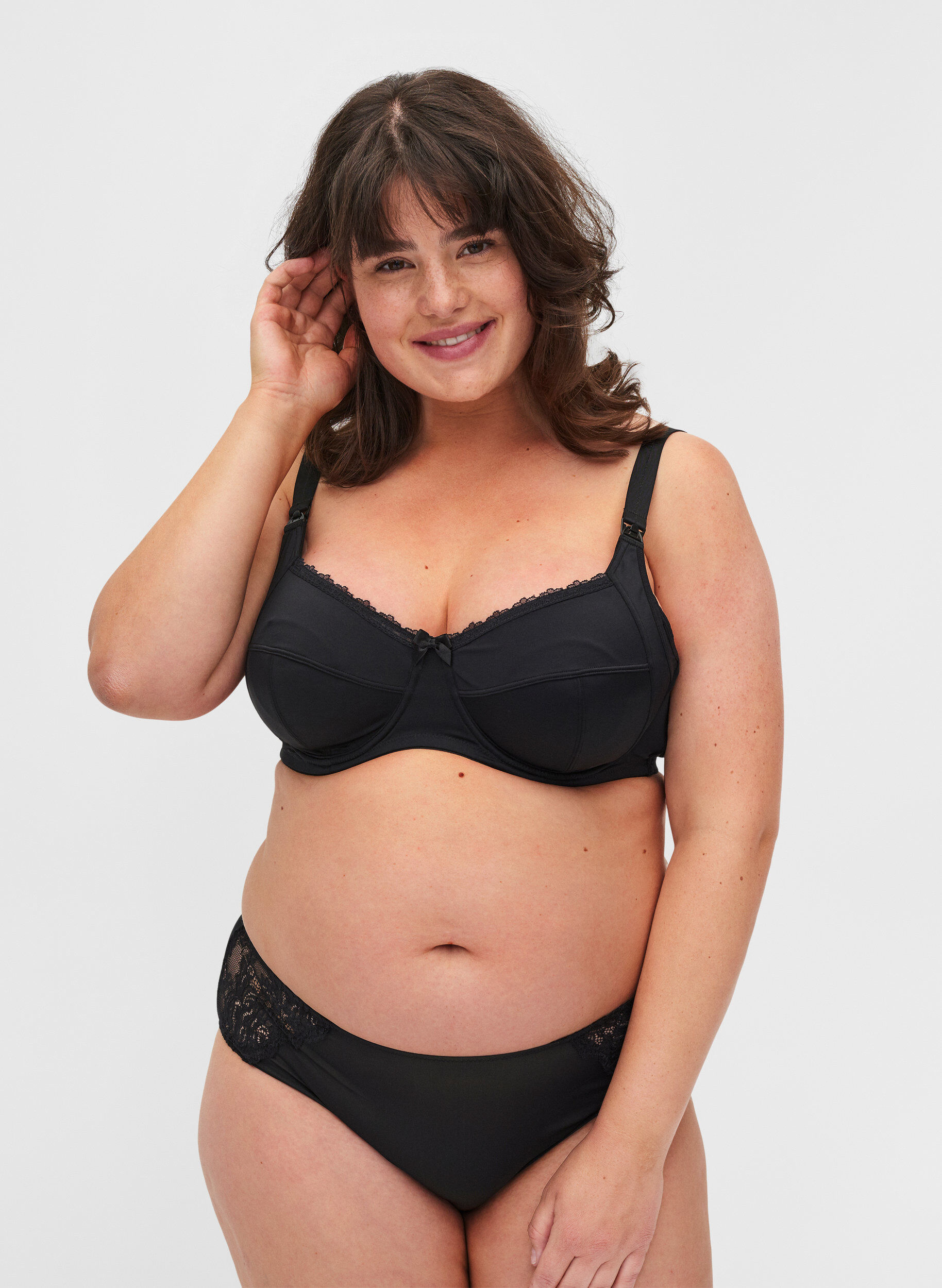 Zizzi Amnings-bh med bygel, Black, Model image number 3