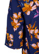 Blus med blommönster och trekvartsärm, Peacoat Flower AOP, Packshot image number 3