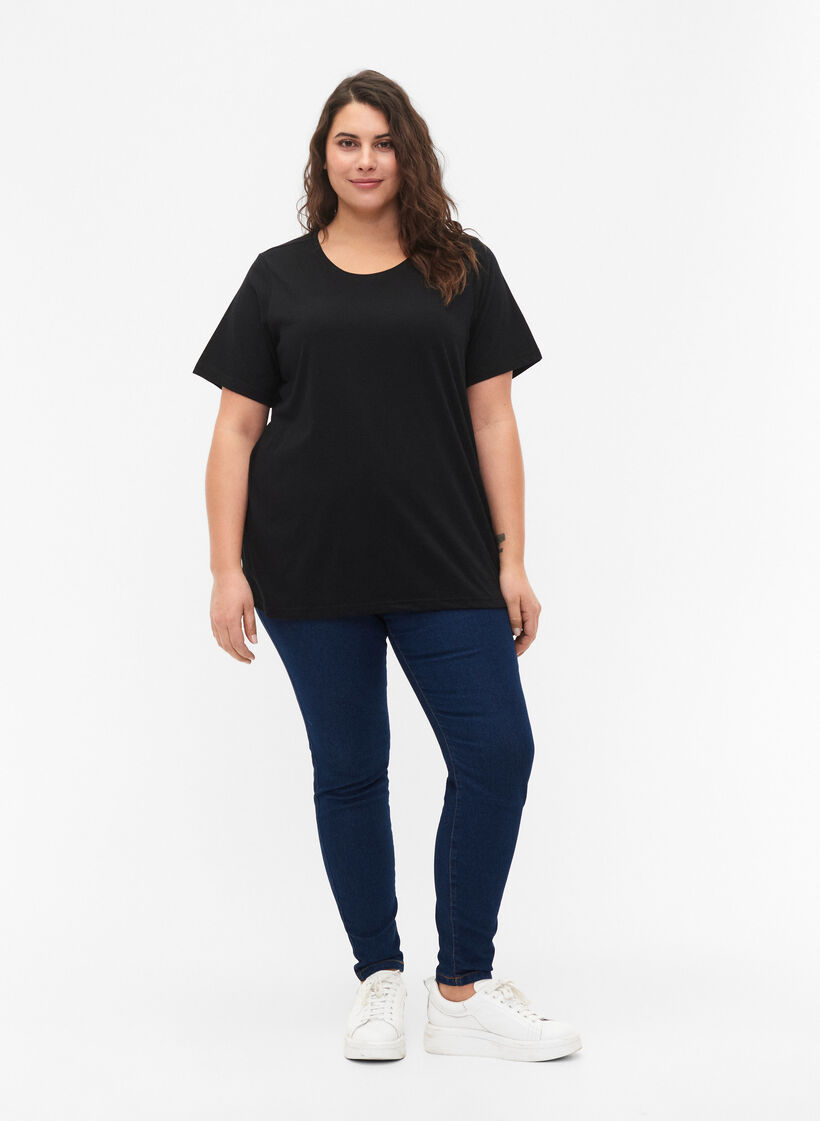 FLASH - 2-pack t-shirtar med rund hals, Black/Black, Model image number 2