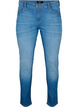 Emily jeans med normal midja och smal passform, Blue denim, Packshot image number 0