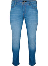 Emily jeans med normal midja och smal passform, Blue denim