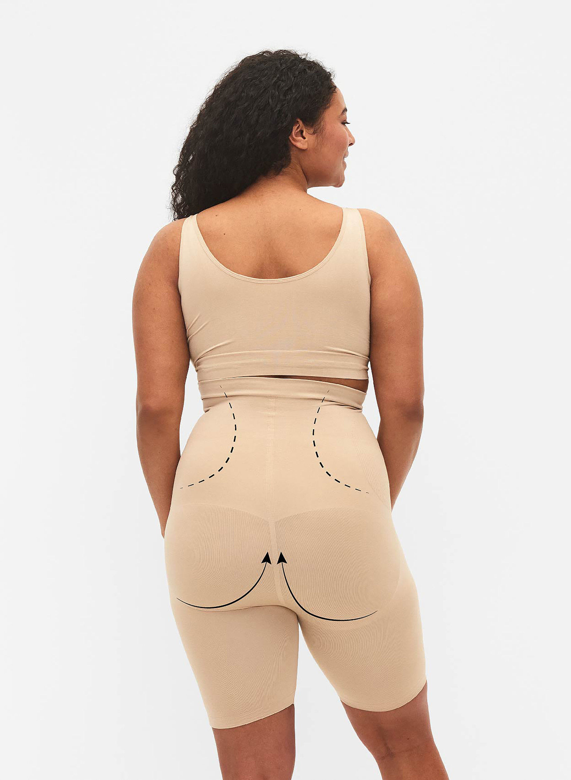 ZizziShapewear shorts med h&ouml;gmidja, Beige, Model image number 2