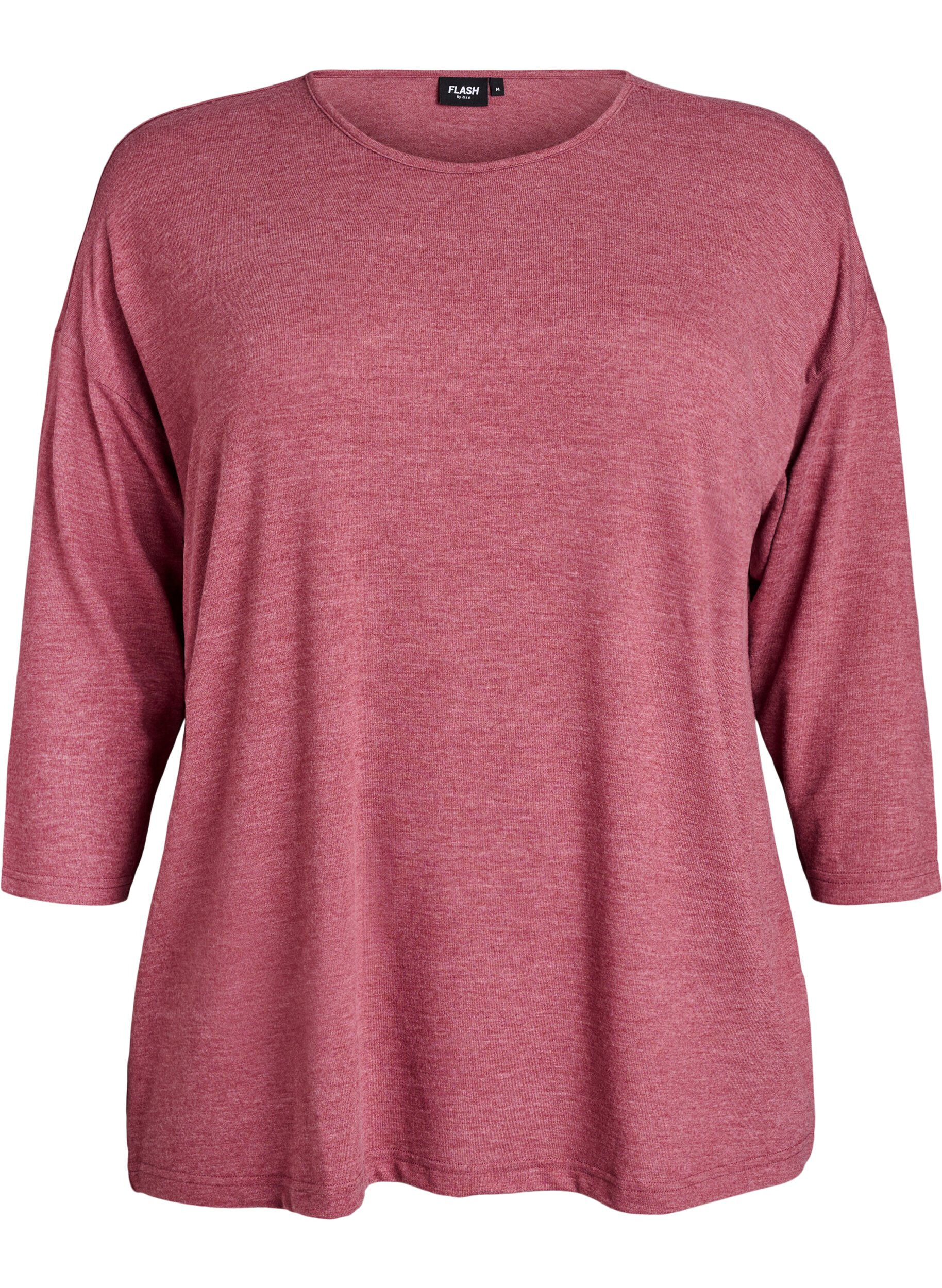 ZizziJerseyblus med 3/4-&auml;rm, Rosa, Packshot image number 0