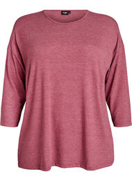 Jerseyblus med 3/4-&auml;rm, Rosa
