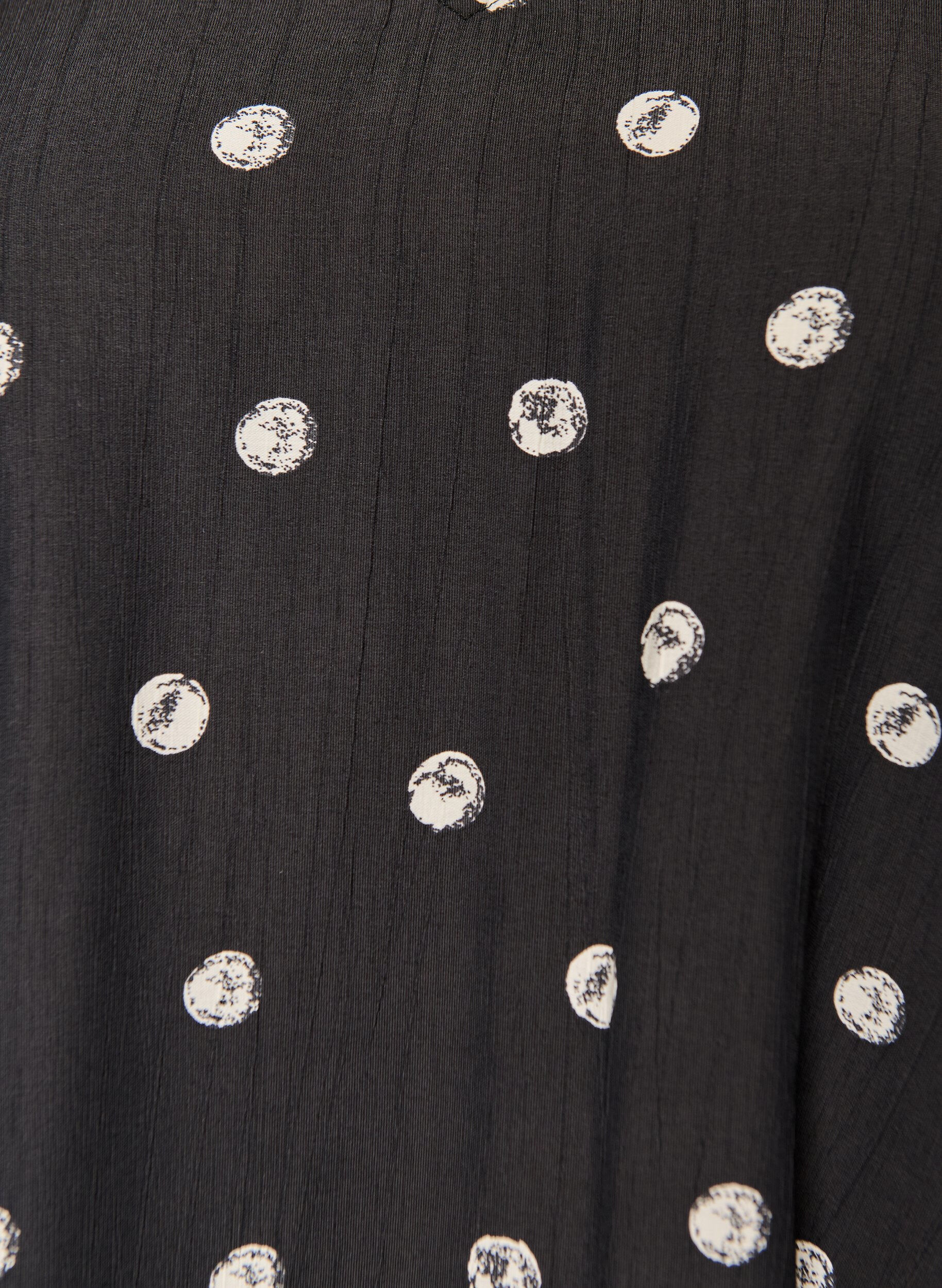 Zizzi Blus i viskos med rynkade &auml;rmar, Svart, Packshot image number 2