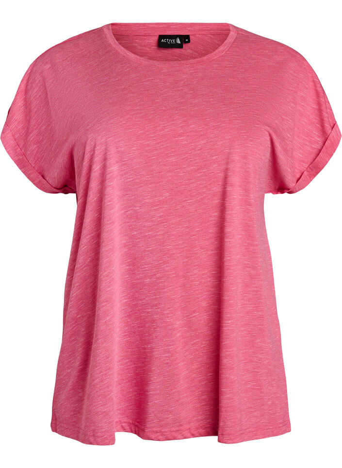 L&ouml;s tr&auml;ningst-shirt med korta &auml;rmar, Rosa, Packshot image number 0