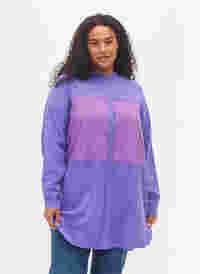 Lång skjorta med color-block, Purple Block, Model