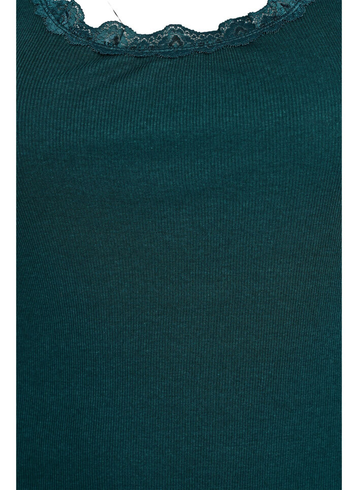 Topp med spetskant, Gr&ouml;n, Packshot image number 2