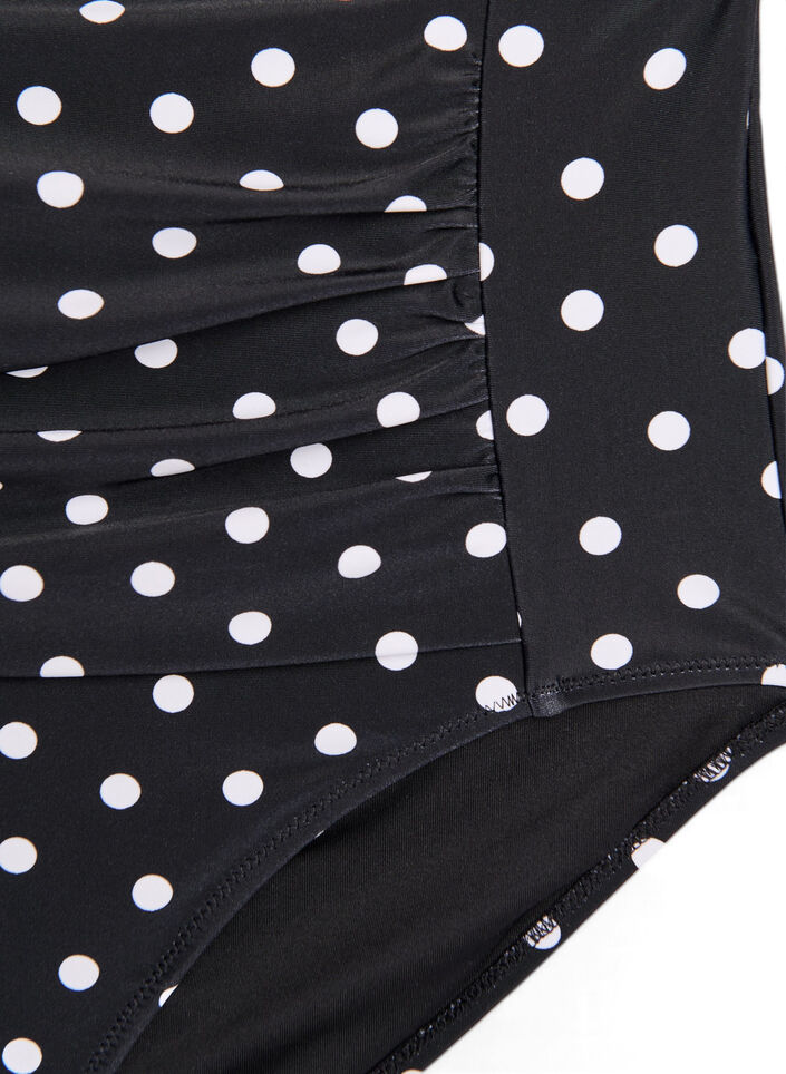 Bikinitrosa med m&ouml;nster och h&ouml;g midja, Svart, Packshot image number 2