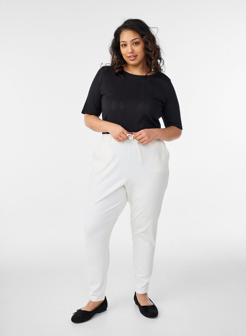 Croppade Maddison-byxor, Vit, Model image number 0