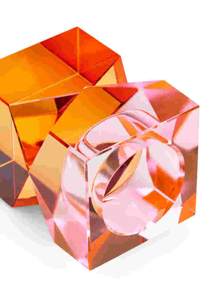 Ljusstake i kristallglas, Pink/Amber, Packshot image number 1