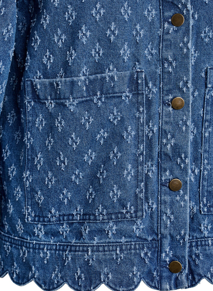 Jeansjacka med slitningar, Bl&aring;, Packshot image number 3