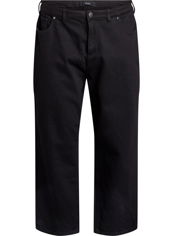 L&ouml;sa jeans med croppad l&auml;ngd, Svart, Packshot image number 0