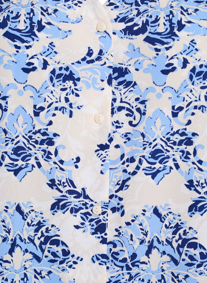 Skjortblus med halvl&aring;nga &auml;rmar, Beige, Packshot image number 2