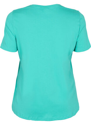 Kortärmad t-shirt i bomull med print, Sea Green, Packshot image number 1