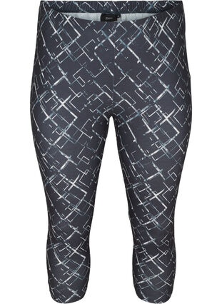 3/4 leggings med mönster, Grey Graphic AOP, Packshot image number 0