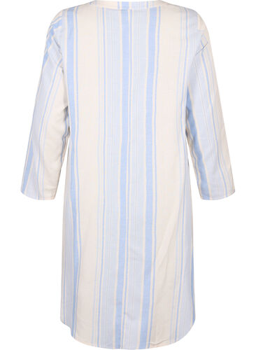 Randig klänning med långa ärmar, Birch w. Stripes, Packshot image number 1