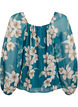 Chiffongblus med blommigt tryck och l&aring;nga &auml;rmar, Gr&ouml;n, Packshot image number 1