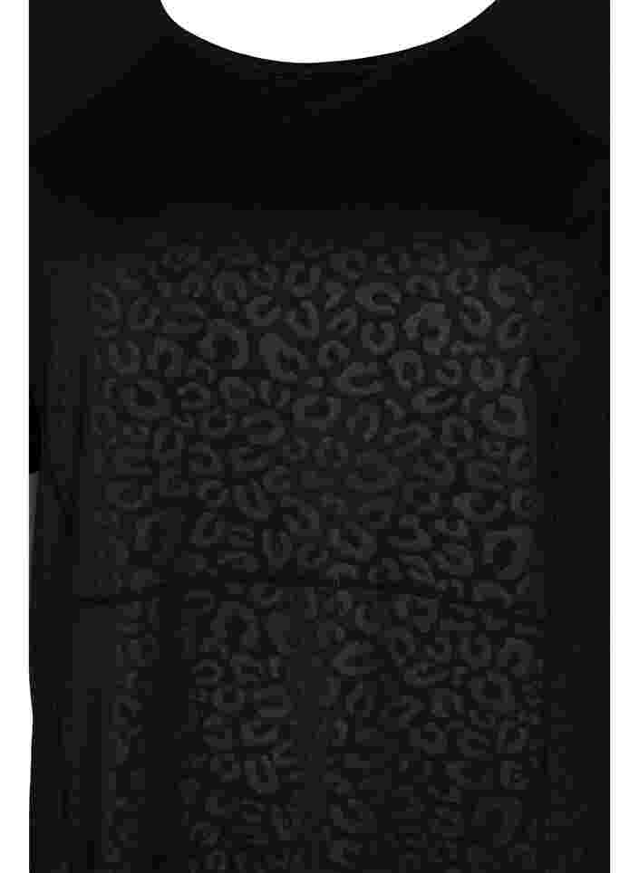 Träningst-shirt med tryck och mesh, Black, Packshot image number 2