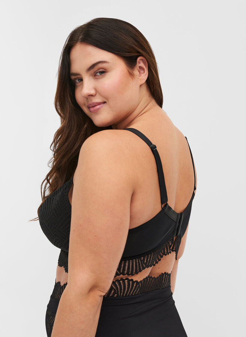 Spets-bh med mjuk vaddering, Black, Model image number 1