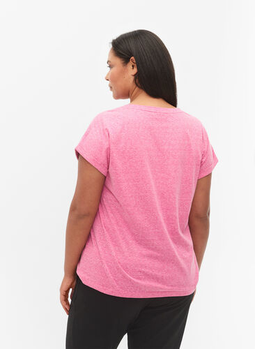 Melerad t-shirt med korta ärmar, Beetroot Purple Mél, Model image number 1