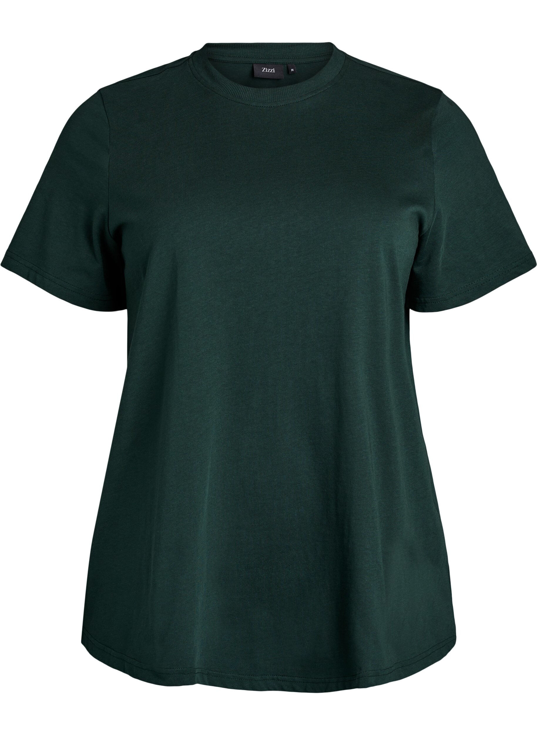 Enkel t-shirt i bomull med rund halsringning