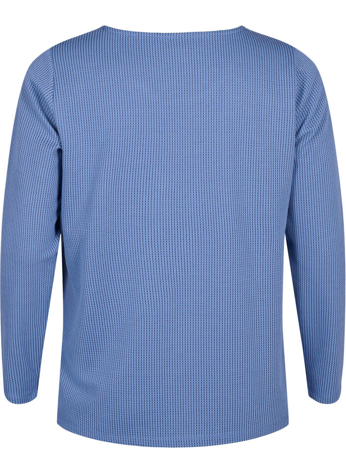 A-linjeformad blus med textur, Quiet Harbor, Packshot image number 1