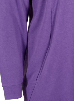 V-ringad sweatshirtklänning, Deep Lavender, Packshot image number 3