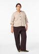 Ribbstickad kofta med knappar, Beige, Model image number 1